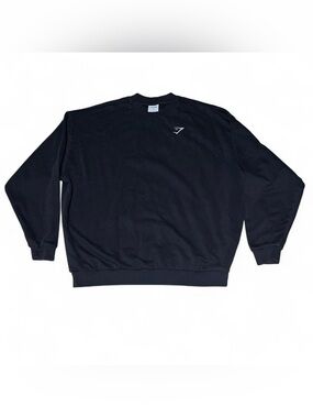 Gymshark Oversized Crest Crew Sweatshirt - Black